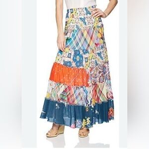 Johnny Was Liana tier layered  Multicolor Boho gypsy skirt size XS
